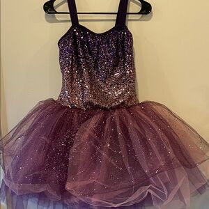 CURTAIN CALL Glittery Purple Dance Costume Adult Medium
